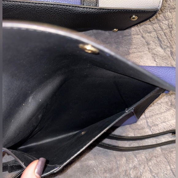 DASEIN Black and Blue Tote Handbag with Matching Clutch and Coin/Cardholder - Picture 13 of 16